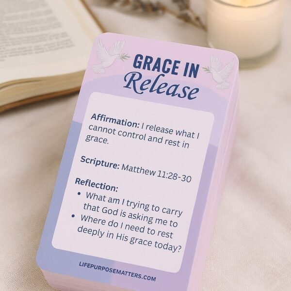 Grace in Release: 20 Printable Affirmation Cards for Christian Women Uncategorized Digital Deck Cards Digital Downloads
