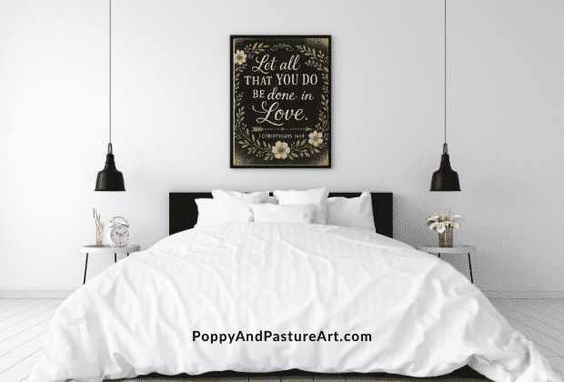 Bedroom decor with poppyandpastureart