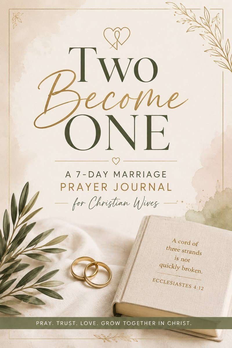 Two Become One - A 7-Day Marriage Prayer Journal for Christian Wives printable PDF
