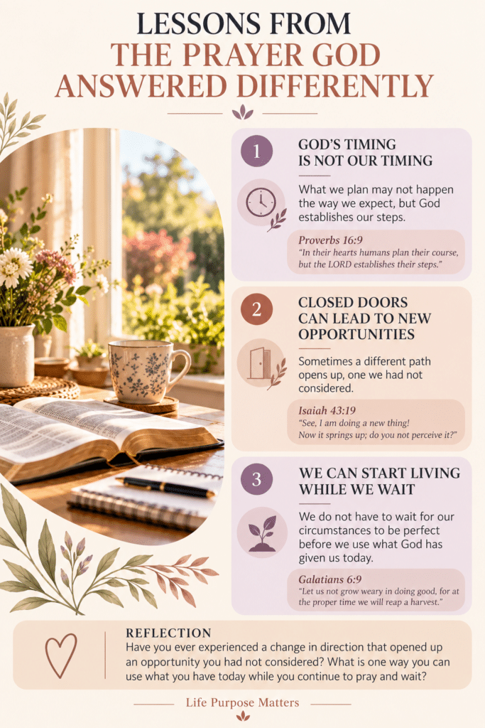 lessons from the prayer answered differently