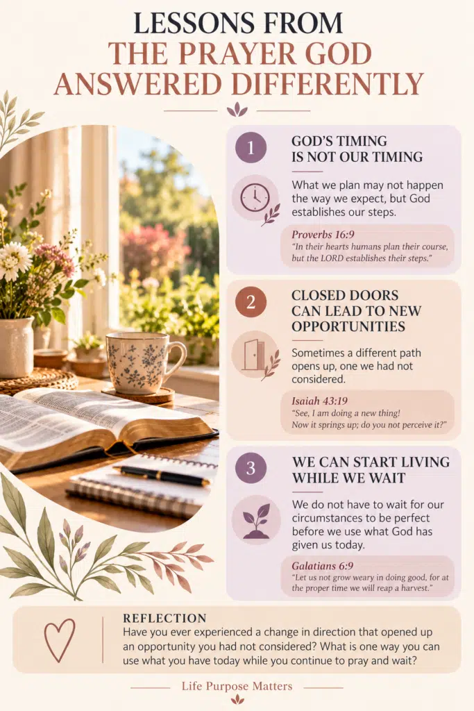 lessons from the prayer answered differently