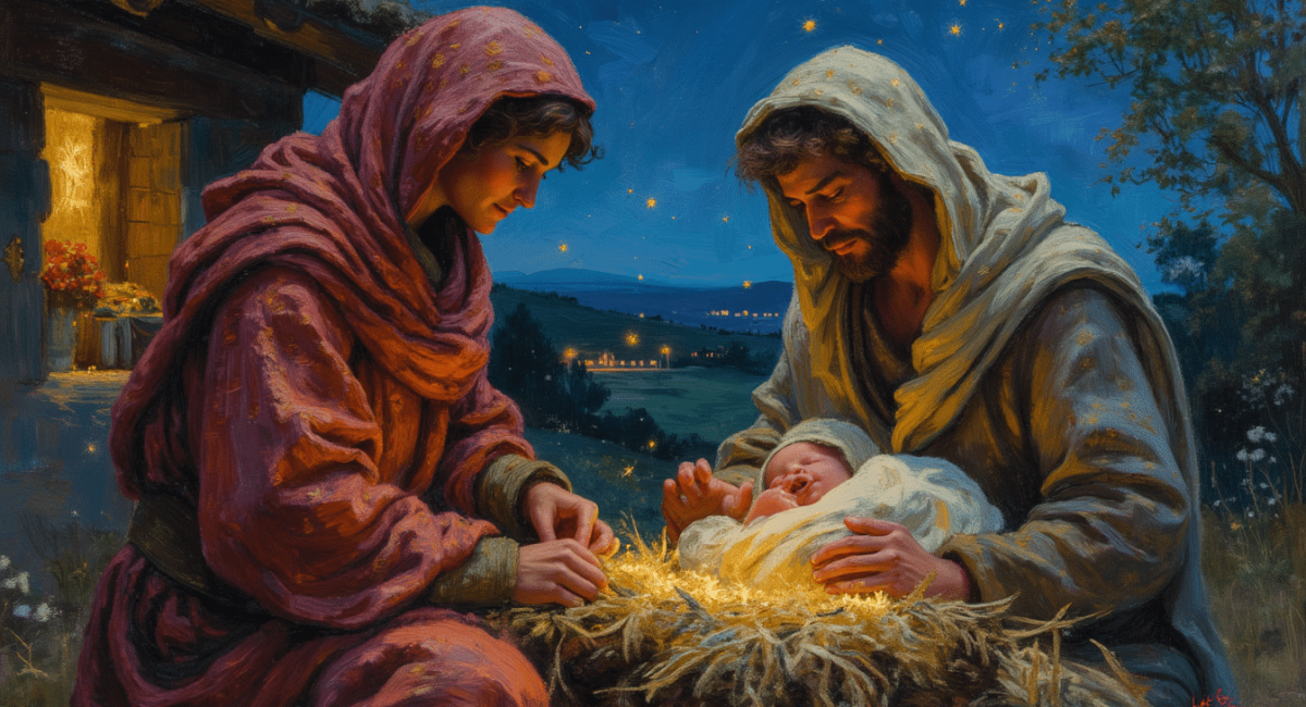 The Nativity Scene - Joseph, Mary and Baby Jesus