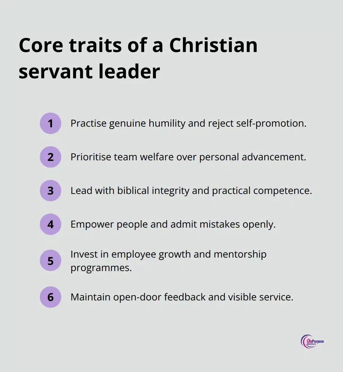 Six concise traits that define Christian servant leadership - christian leadership