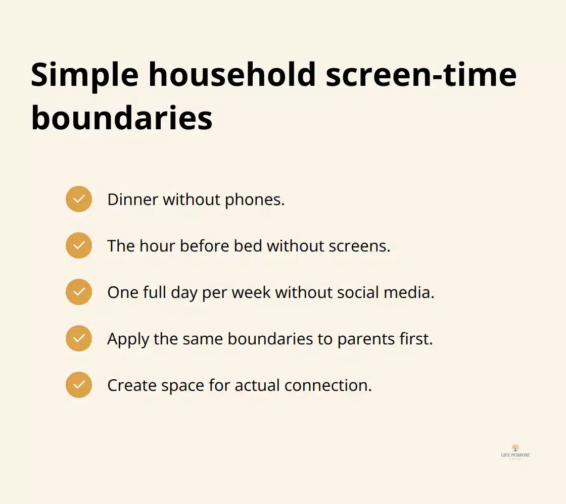 Practical, family-wide screen-time boundaries that build connection