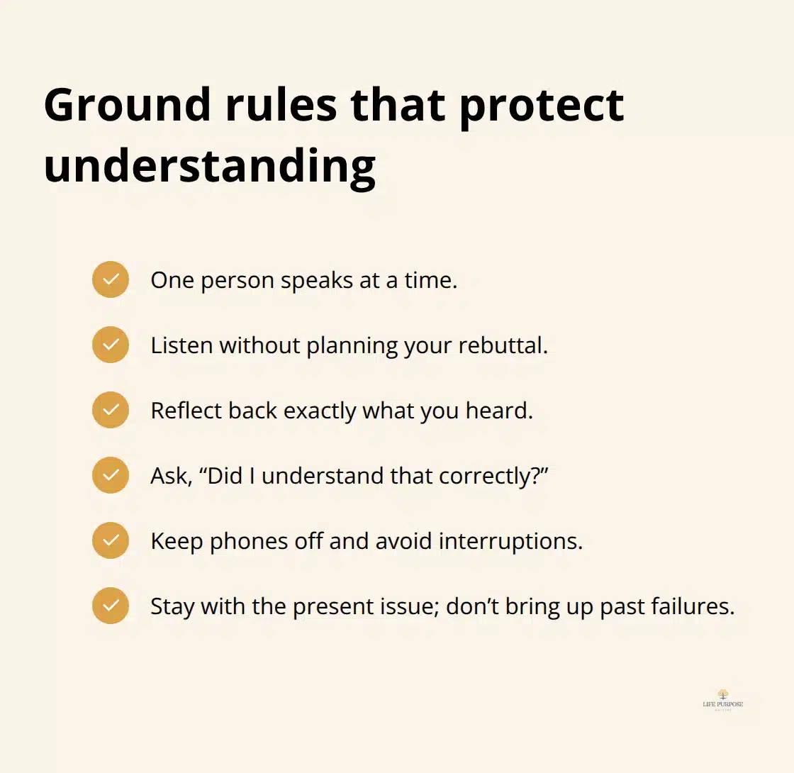 Checklist of communication ground rules for UK Christian couples to ensure clarity and connection