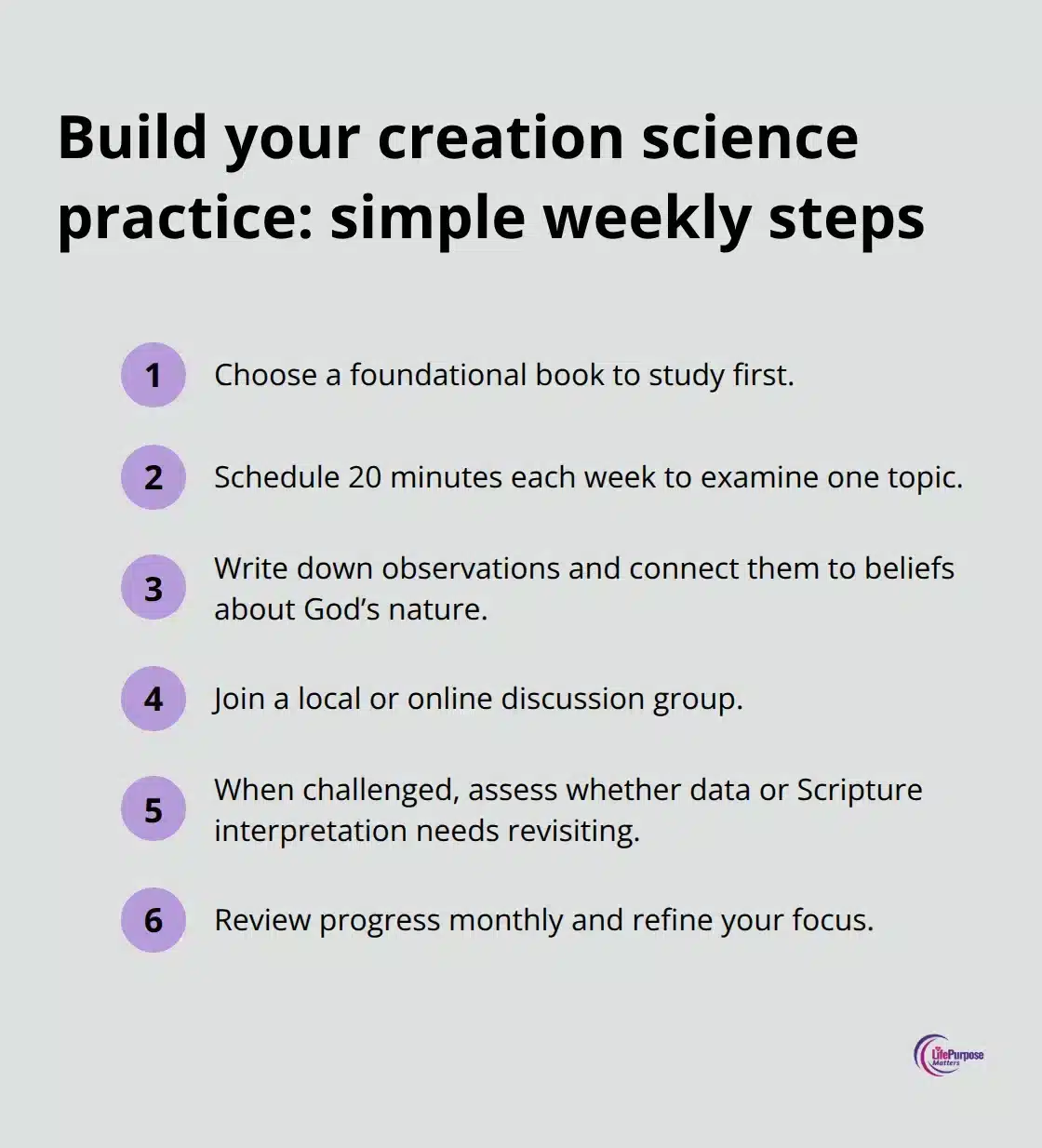 How Creation Science Strengthens Your Faith A concise checklist of actions to integrate creation science into daily faith practice.