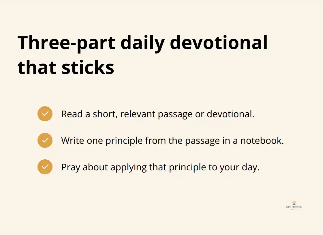Checklist of the three simple components for a sustainable daily devotional practice - daily devotional for men