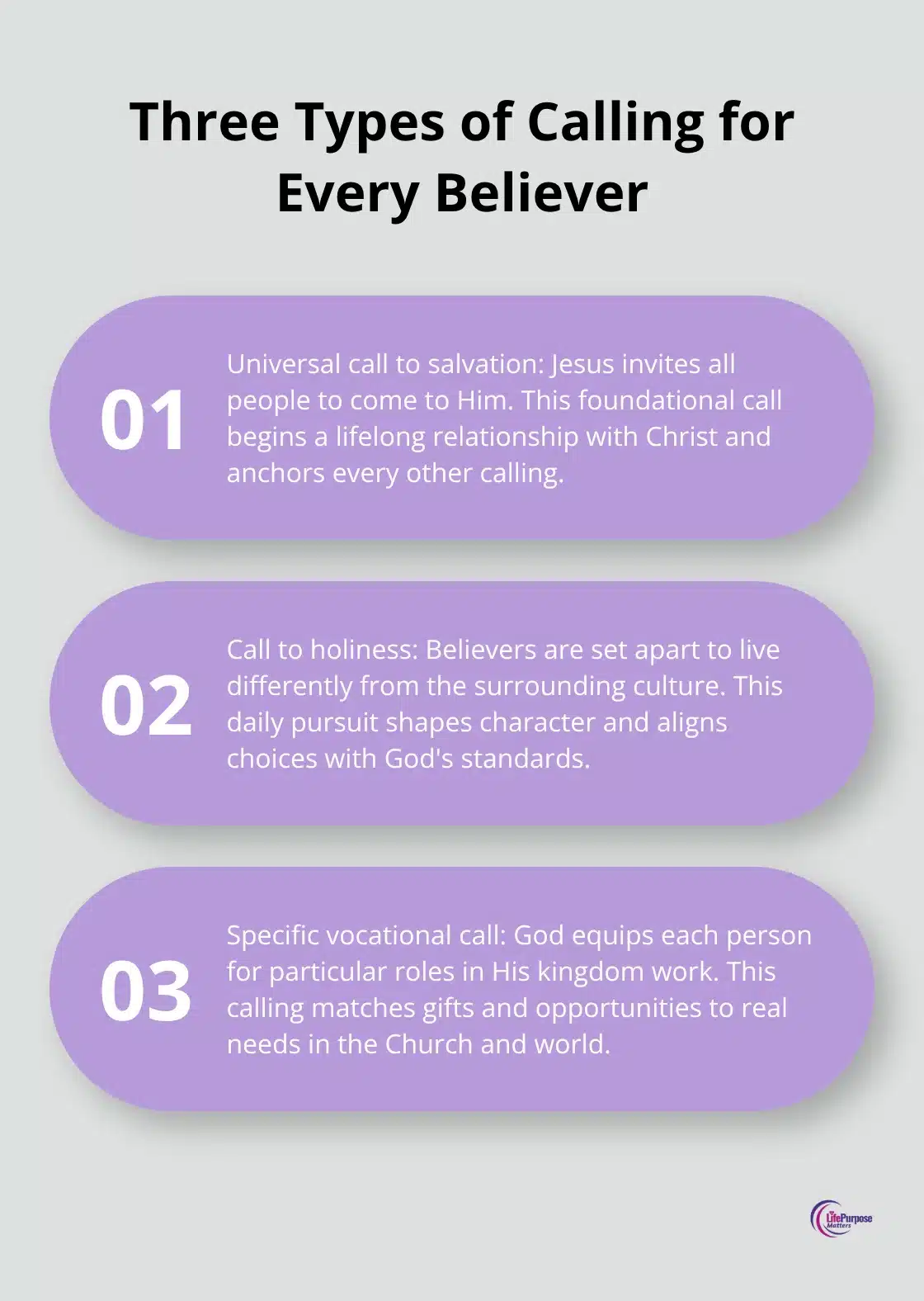 A three-point overview of the universal, holiness, and vocational calls described in Scripture. - divine calling