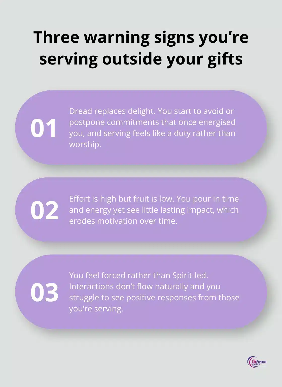 Are You Using Your Holy Spirit Gifts Effectively? Three clear indicators of misaligned ministry service - holy spirit gifts
