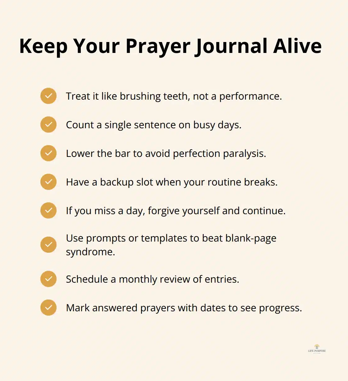 Practical habits that sustain prayer journaling when life gets messy