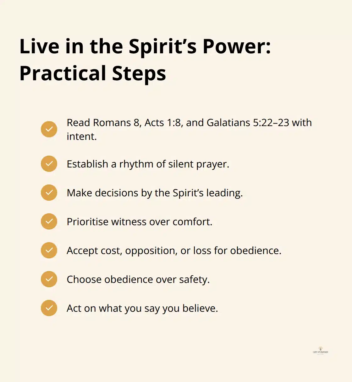 Checklist of daily practices to walk in the Spirit’s power