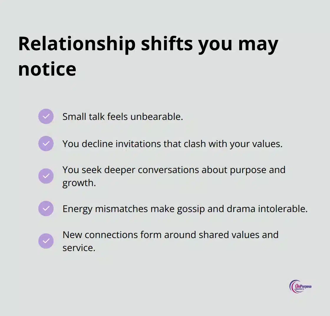 Checklist of relationship changes during spiritual awakening