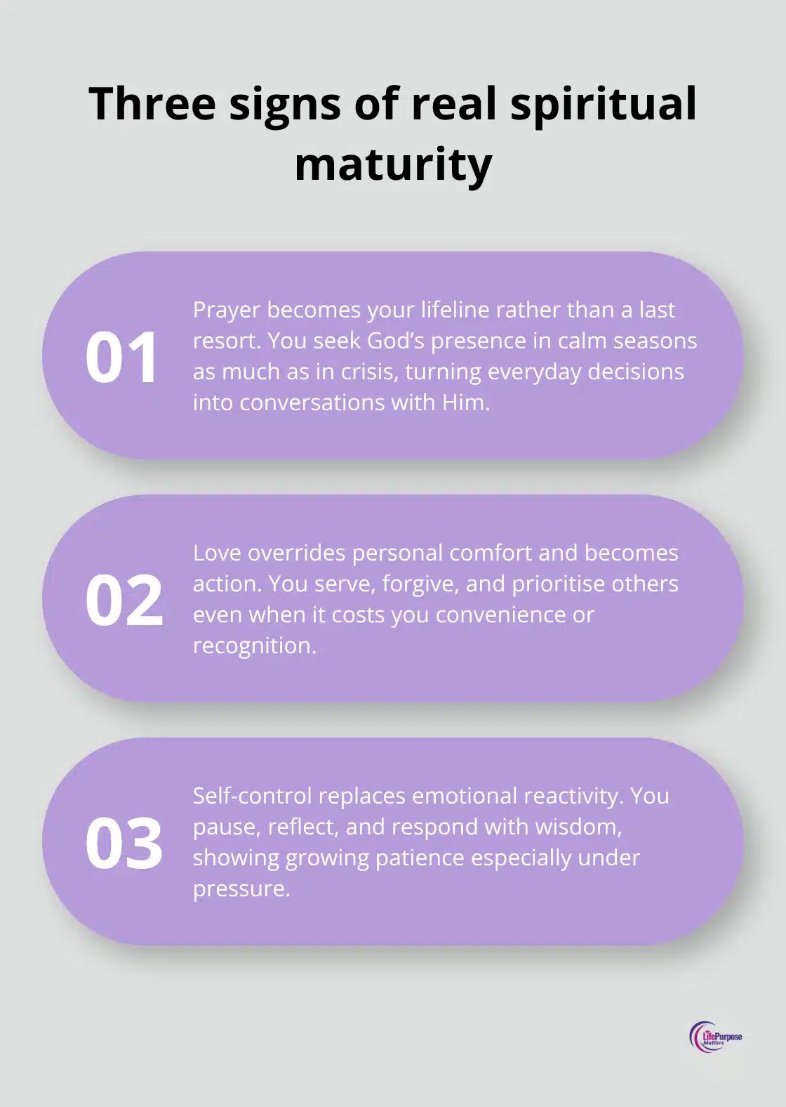 Three core patterns that reveal genuine spiritual maturity