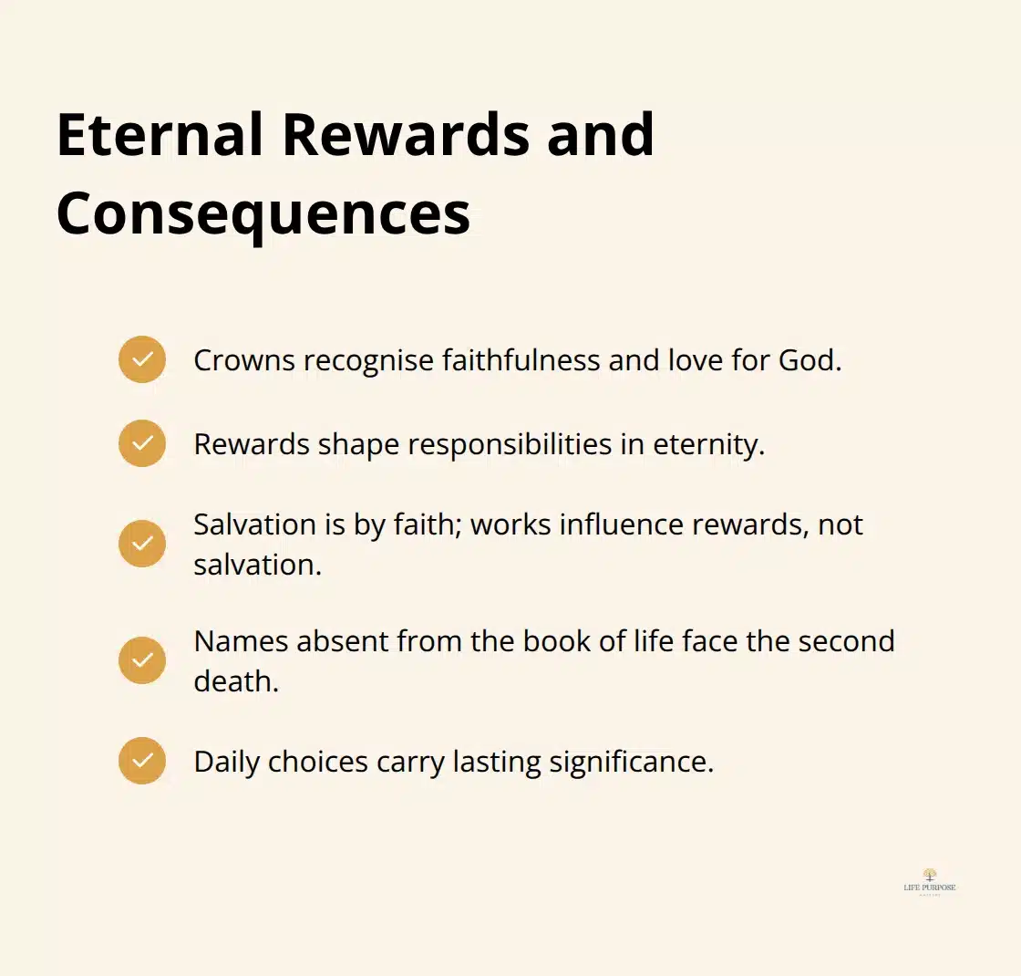 Key takeaways on salvation, rewards, and the lasting impact of present choices. - what happens when we die according to the bible